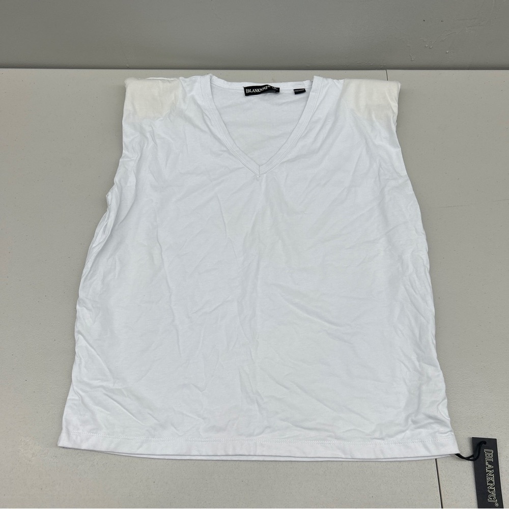 Blank nyc White Muscle Tee Sleeveless Top size M